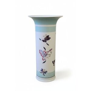 MMA Met Museum Porcelain Vase Butterfly 2006 Japan 9.75" Cylindrical Art Pottery